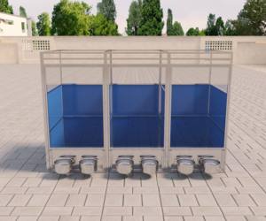 Chenils en acier inoxydable Grande <span class=keywords><strong>cage</strong></span> pour chien avec bol Système d'alimentation pivotant pour intérieur et extérieur - Product Image 2