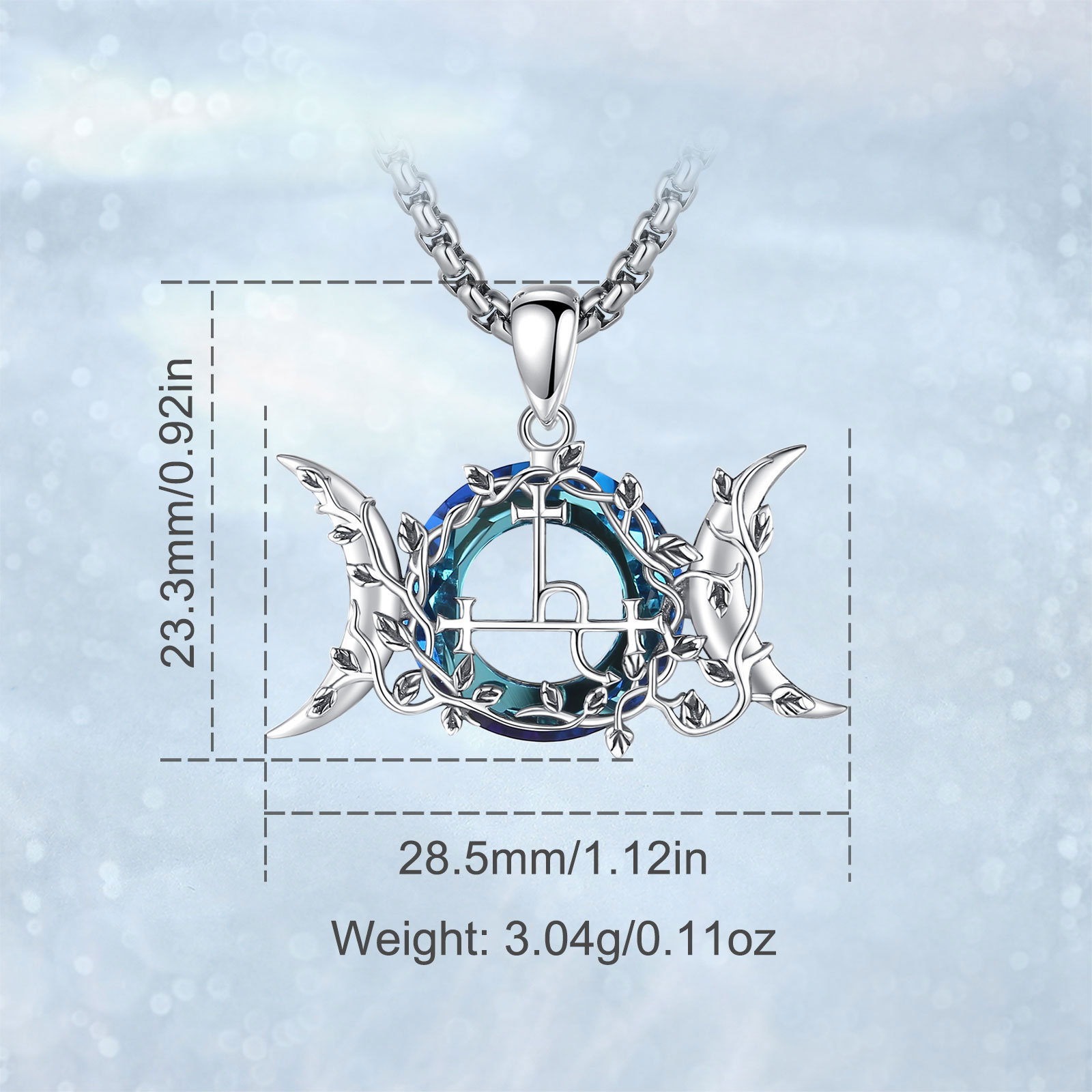 Merryshine 925 Sterling Silver Sea Crystal Sigil of Lilith
