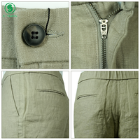 Pantalon en coton et lin pour homme, léger, respirant, coupe droite, décontracté, pour l'été