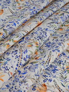 Laine de soie mélangée style frais <span class=keywords><strong>japonais</strong></span> satin lourd petit tissu imprimé floral pour robe de dame douce - Product Image 3