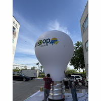 Ballon gonflable en forme d'ampoule avec logo personnalisé, en matériau Oxford/PVC, imperméable, pour la publicité