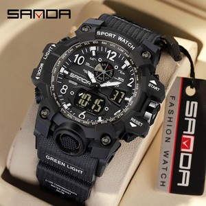 SANDA 3306 นาฬิกาอิเล็กทรอนิกส์สำหรับเล่นกีฬาอเนกประสงค์, นาฬิกาข้อมือดิจิตอลเรืองแสงกันน้ำพร้อมระบบเตือนภัย - Product Image 1