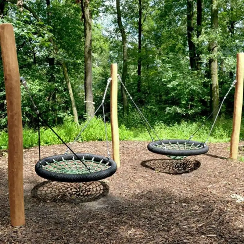 Kinder Patio Holz und Sitz Runde Hersteller Seil Stuhl Schwarz Entspannung Outdoor Kinder im Freien Schaukeln Nest Schaukel