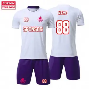 Full Sublimation Printing Club Team Youth Training Sports Wear Uniform Football Custom Samples Black And White Soccer Jersey