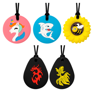 New Sensory Chew Necklace for Kids <b>Chewy</b> Stick Toy Silicone Teether Chewing Necklace Pendant for Boys Girls Silicone <b>Chewy</b> Toys - Product Image 3