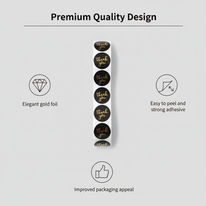 Étiquettes thermiques rondes autocollantes colorées personnalisées de haute qualité, étiquettes thermiques rondes, autocollants ronds noirs - Product Image 3