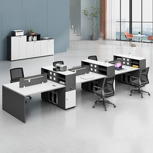 Dapat disesuaikan baru sederhana Perusahaan furnitur kantor 4 Orang meja kantor meja komputer meja kerja Morden meja kerja - Product Image 5