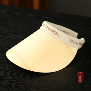 Bamboo Visor Sun Hat Wide Brim Unisex Beach Summer Shade Handmade Flexible Open Top Guizhou Origin YY0659 - Product Image 4