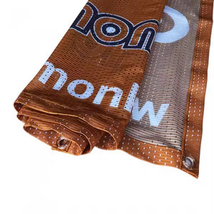 Promotional Flags and Banner Advertisements with Metal Plated Protective Rings