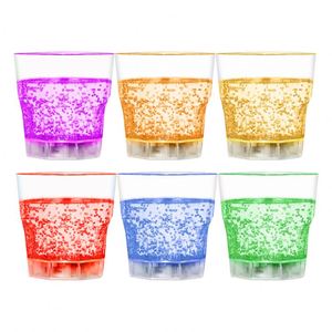 Custom LED Glowing in Dark <b>Cup</b> Clear <b>Plastic</b> Light up Flashing Whisky Glass for Party - Product Image 3
