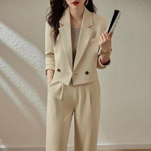 Conjunto Casual <span class=keywords><strong>de</strong></span> Dos Piezas para <span class=keywords><strong>Mujer</strong></span>, Traje Formal y Pantalones en Color Caramelo, Elegante y a la Moda - Product Image 6