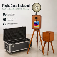 Photomaton en bois double face 18,5 " Magic Mirror Plus avec iPad et valise de transport