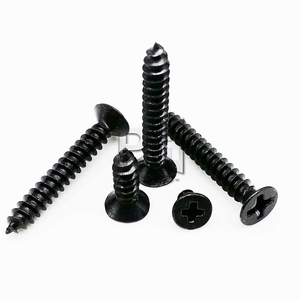 Viti Autofilettanti per Legno M2 M2.6 <span class=keywords><strong>M3</strong></span> <span class=keywords><strong>M3</strong></span>.5 in Acciaio Nero, Testa Svasata Piatta Phillips Mini Micro Piccola - Product Image 2