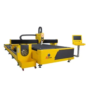Mesin pemotong Laser serat tabung dan plat CNC bulat pipa dan logam lembaran