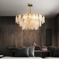 Lustre décoratif pour bar, hôtel, maison, lampe suspendue, lustre en verre en forme de nuage à plusieurs niveaux et lampe de plafond