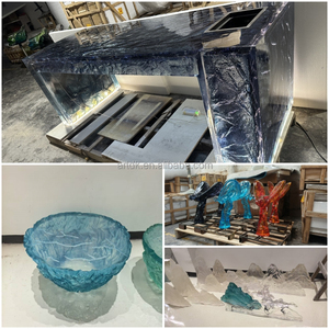 CP014 Abstract Weather Proof Clear Resin Sculpture Polyresin Split Open Splash Wave Art Decor for Villa <strong>Hall</strong> Five <strong>Star</strong> Hotel - Product Image 6