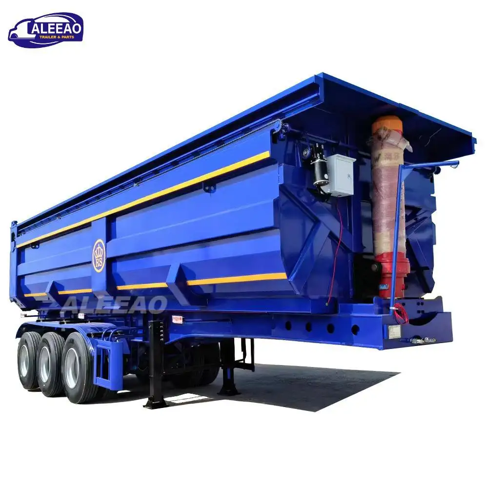 40ft 60ft 3 As 50 Ton U Vorm Hydraulische Graan Camions Transport Utility Tilt Equipment Dump Cargo Oplegger Truck