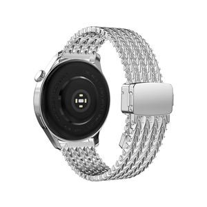 Compatible avec les nouveaux bracelets de montre GT5/GT6 en acier inoxydable, fermoir magnétique en forme de V, motif épis de blé, pour <span class=keywords><strong>Watch</strong></span> <span class=keywords><strong>5</strong></span> Pro - Product Image 6