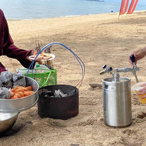 Mini Barril Recargable <span class=keywords><strong>de</strong></span> Acero Inoxidable <span class=keywords><strong>de</strong></span> 5L con Grifo, Dispensador <span class=keywords><strong>de</strong></span> Cócteles Portátil para Pub Comercial - Product Image 5