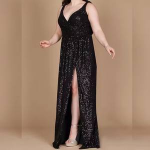 Robes de soirée élégantes personnalisées Robe longue formelle à sequins Robes longues pour femmes à sequins extensibles grande taille - Product Image 5