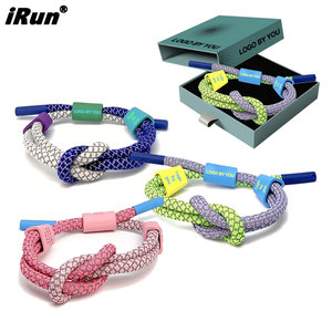 <span class=keywords><strong>IRun</strong></span> Moda Unisex Pareja Reflectante Deportes Cordones Pulsera Hecha A Mano Trenzado Tejido Shoestring Pulsera - Product Image 1