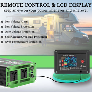 SUYEEGO <span class=keywords><strong>Inversor</strong></span> Rv 12V 24V a 220V <span class=keywords><strong>Inversor</strong></span> de onda sinusoidal pura fuera de la red <span class=keywords><strong>1000W</strong></span> DC a AC <span class=keywords><strong>Inversor</strong></span> solar de energía - Product Image 5