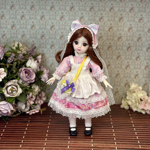 1:10 échelle BJD poupée habiller ensemble de vêtements 30cm bricolage jouet en plastique Lolita robe uniforme tenue de femme de chambre - Product Image 6