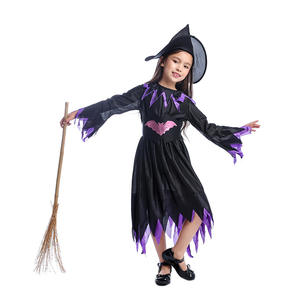 <span class=keywords><strong>Costume</strong></span> da <span class=keywords><strong>bambina</strong></span> classica per bambini di Halloween viola <span class=keywords><strong>pipistrello</strong></span> piccolo vestito da strega Set di costumi da gioco. - Product Image 1