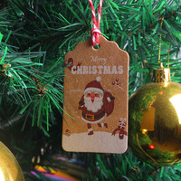Charmant arbre de Noël personnalisé étiquette volante faite à la main pour mignon papier Kraft papier d'art carton ondulé enduit cadeau