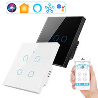 Interrupteur intelligent MT-SW-EU EU WiFi avec écran OLED, tactile mat, en verre trempé, compatible Alexa et Google