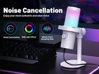 Microphone de jeu USB à condensateur RGB CMTECK en gros, avec réduction du bruit et surveillance en temps réel pour le streaming et la diffusion de podcasts