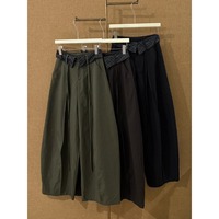 Nouveauté Automne 2026 – Pantalon large vert olive pour femme, taille plissée à revers, motif écossais, coupe droite et tombé fluide, décontracté et ample