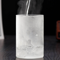Ensemble de gobelets en verre borosilicate côtelé 250 ml 350 ml, résistants à la chaleur, à rayures verticales, transparents, pour café, jus, eau