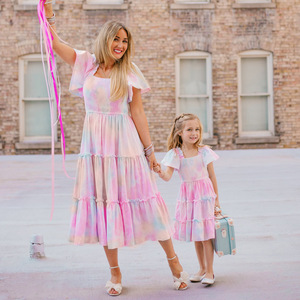 Abiti Coordinati Madre Figlia, Completi Estivi a Maniche Corte per Mamma e Bimba, Set di Vestiti per Famiglia - Product Image 3