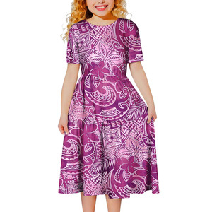 Pakaian Gaya Etnik Kustom Samoa Pakaian Anak Luar Ruangan Aloha Rok Koktail Anak Lucu Desain Tribal Gaun Anak Perempuan Polinesia - Product Image 5