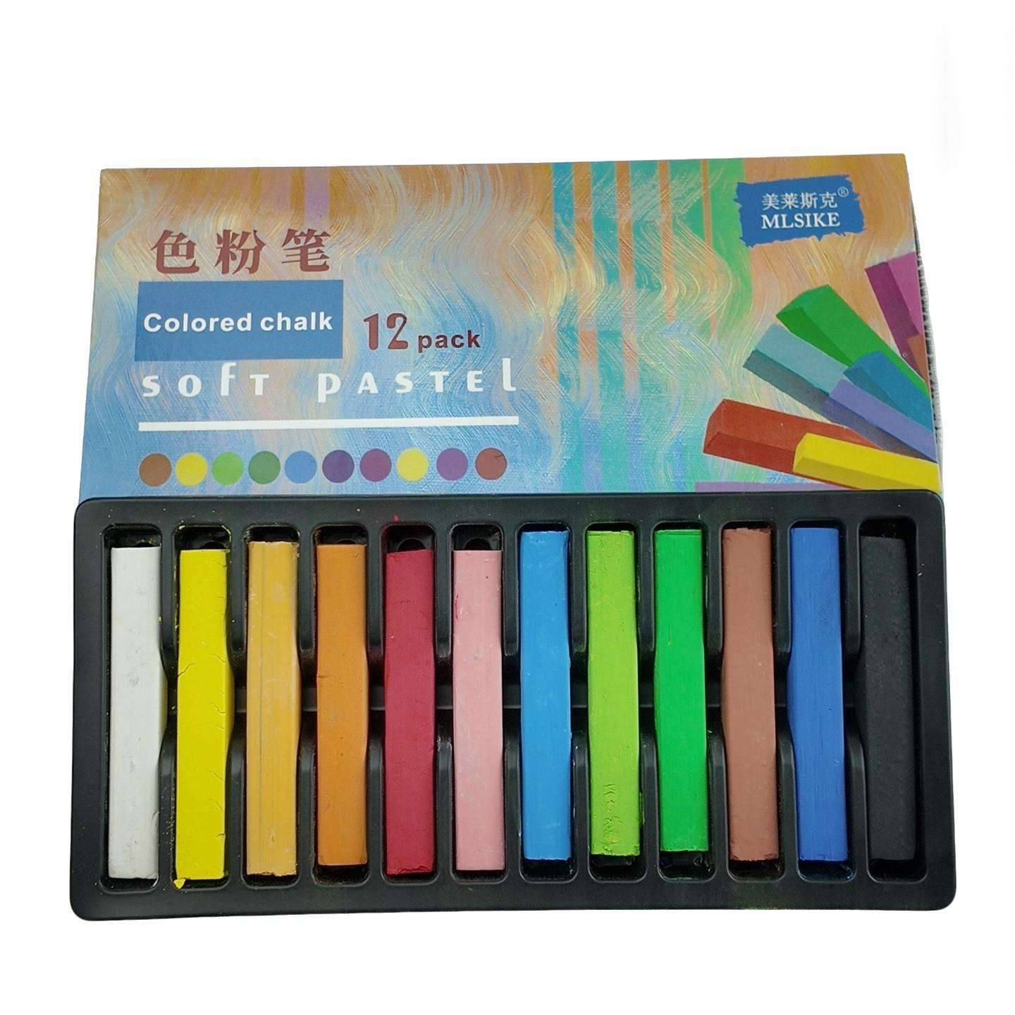 Colored chalk 12 colors (1 box)