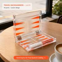 Mini Jeu de Backgammon de Voyage en Acrylique, Tables de Tavla de Luxe, Plateau en Lucite, Ensemble de Jeu de Backgammon sur Mesure