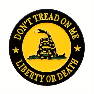 Pin de Solapa Personalizado de Aleación de Zinc con la Bandera de Gadsden de Libertad o <span class=keywords><strong>Muerte</strong></span>, Insignia Patriótica - Product Image 1