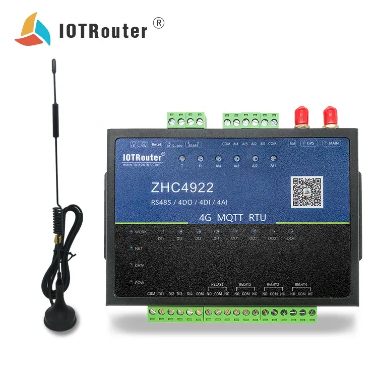 Iot Device M2M Gsm Module 4DI/4AI/4DO Industrial LTE DTU Modem With Ethernet Port Rs485 Lora Antenna IOT Sensor Devices Router ZHC4922 183