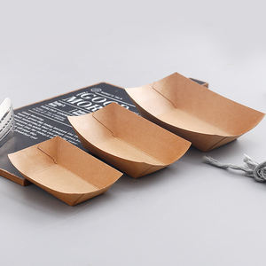 Boîtes d'emballage <span class=keywords><strong>de</strong></span> fast-food frites jetables à emporter pour restaurant avec logo personnalisé ensemble <span class=keywords><strong>de</strong></span> boîtes <span class=keywords><strong>de</strong></span> plateau bateau poulet frit <span class=keywords><strong>en</strong></span> papier kraft - Product Image 5