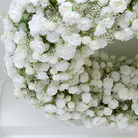 Décoration de mariage personnalisée en gros, fleur suspendue, toile de fond en mousse de soie blanche de 200 cm pour plafond, décoration de fête de mariage