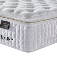 Matelas hybride de luxe pour hôtel, avec surmatelas en mousse à mémoire de forme et ressorts ensachés, pour chambre moderne, matelas orthopédique