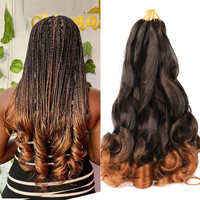 Chine lâche vague tressage extension de cheveux, semi ondulés vague lâche tresses au crochet extension de cheveux en stock