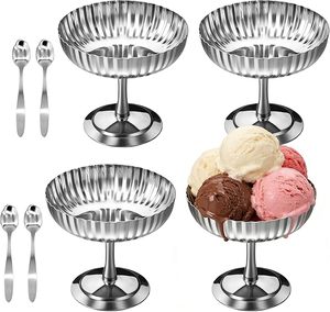 Vaso <span class=keywords><strong>de</strong></span> Acero Inoxidable <span class=keywords><strong>de</strong></span> Diseño Moderno para Helado, Postres, Snacks, Pudín y Vino, Duradero para Fiestas - Product Image 4