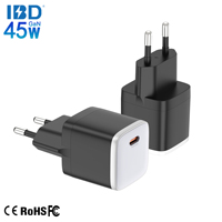 Chargeur mural USB Type-C à port unique, personnalisé avec logo, vente en gros, mini, rapide, PD 3.0 45W QC3.0 OTP, matériau GaN