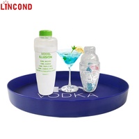 Porte-logo personnalisé Plateau de service pour bar Plateau de service pour verre à liqueur en plastique antidérapant