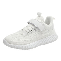 Chaussures de course pour enfants de haute qualité en gros, baskets de sport noires et blanches respirantes en maille pour garçons et filles