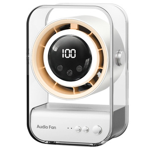Audio Fan <b>Speaker</b> With Fan Combo Desktop <b>USB</b> Rechargeable 100 Speed Settings Office Use - Product Image 1
