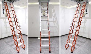 Échelle de grenier <span class=keywords><strong>coulissante</strong></span> électrique pliable, capacité 500 kg, pour l'amélioration de la maison, entrepôt, garage, grenier - Product Image 5