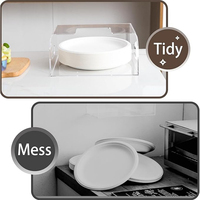 Distributeur de vaisselle en acrylique transparent, organisateur de rangement pour assiettes jetables, pour armoire et comptoir de cuisine